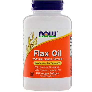 Now Foods, Flax Oil, 1000 mg, 120 Veggie Softgels