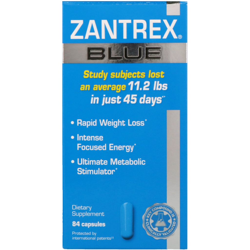 Laboratórios Zoller, azul zantrex, rápida perda de peso, 84 cápsulas
