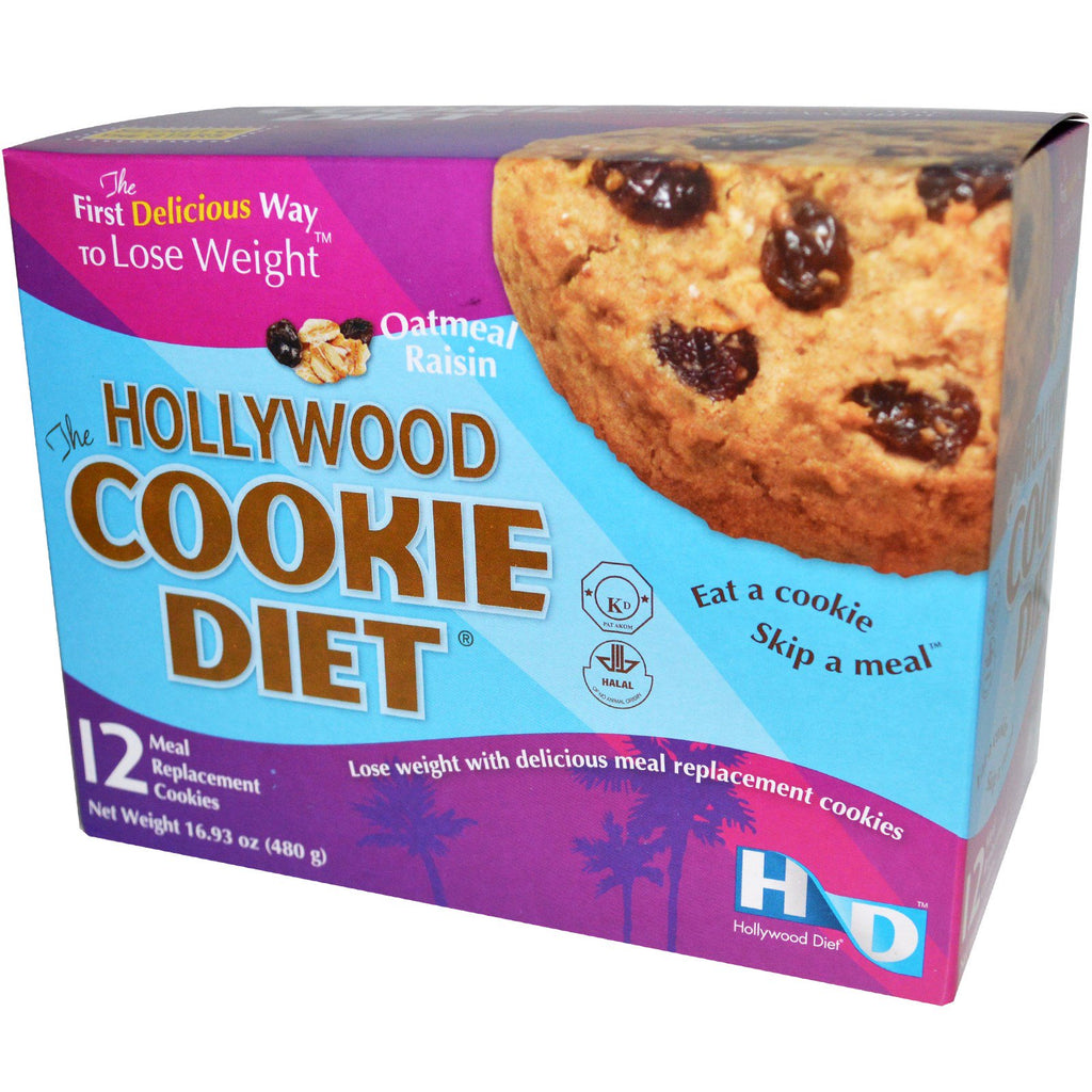 Hollywood diæt, hollywood cookie diæt, havregryn rosin, 12 måltidserstatning cookies