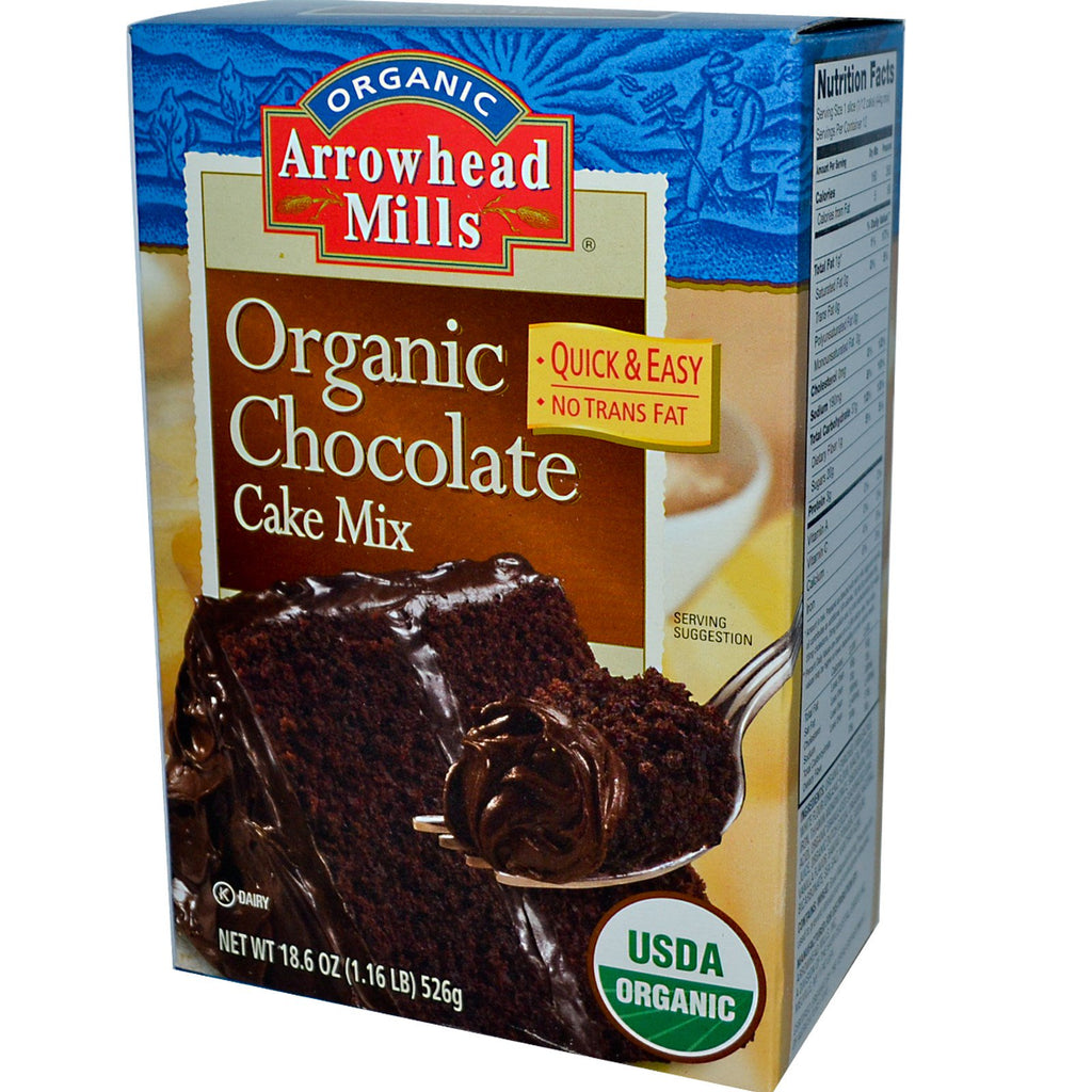 Arrowhead Mills, mezcla para pastel de chocolate, 526 g (18,6 oz)