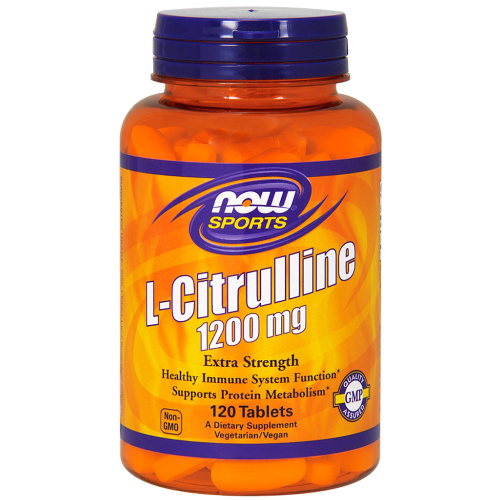 Now Foods, L-citrullin, ekstra styrke, 1.200 mg, 120 tabletter
