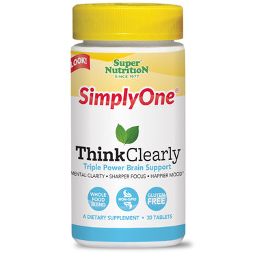 Super Nutrition, SimplyOne, Piensa con claridad, 30 tabletas
