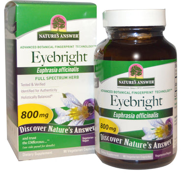 Nature's Answer, Eyebright, 800 mg, 90 Cápsulas Vegetarianas