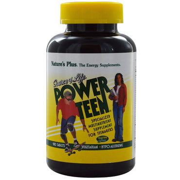 Nature's Plus, Source of Life, Power Teen, 180 tabletter