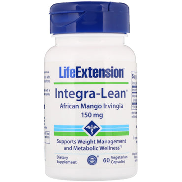 Life Extension, インテグラリーン、アフリカマンゴー アービンジア、150 mg、ベジタリアン カプセル 60 粒