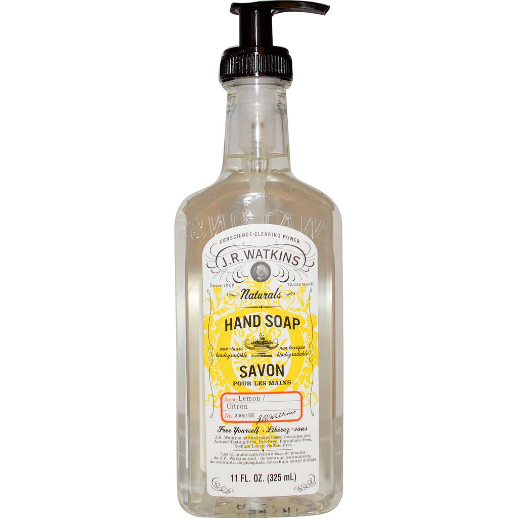 J R Watkins, Natural Hand Soap, Lemon, 11 fl oz (325 ml)