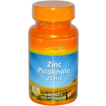 Thompson, Picolinato de Zinco, 25 mg, 60 Comprimidos