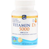 Nordic Naturals, Vitamin D3 5000, Orange, 5000 IU, 120 Soft Gels