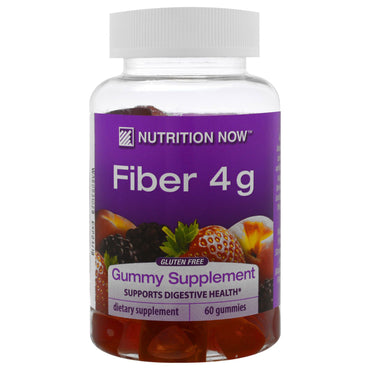 Nutrition Now, Fiber, Natural Fersken, Jordbær og Blackberry Flavors, 60 Gummies