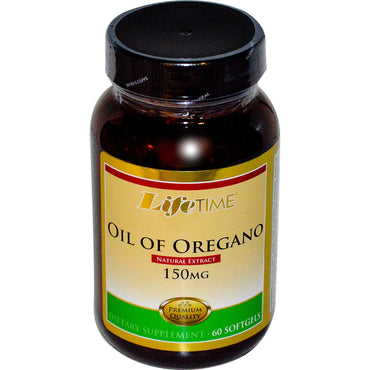 Life Time, Aceite de orégano, 150 mg, 60 cápsulas blandas