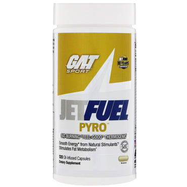 GAT, JetFuel Pyro, Fat-Burning Thermogenic, 120 Oil-Infused Capsules