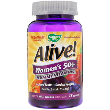 Nature's Way, Alive! Women's 50+ Gummy Vitamins, 75 Gummies