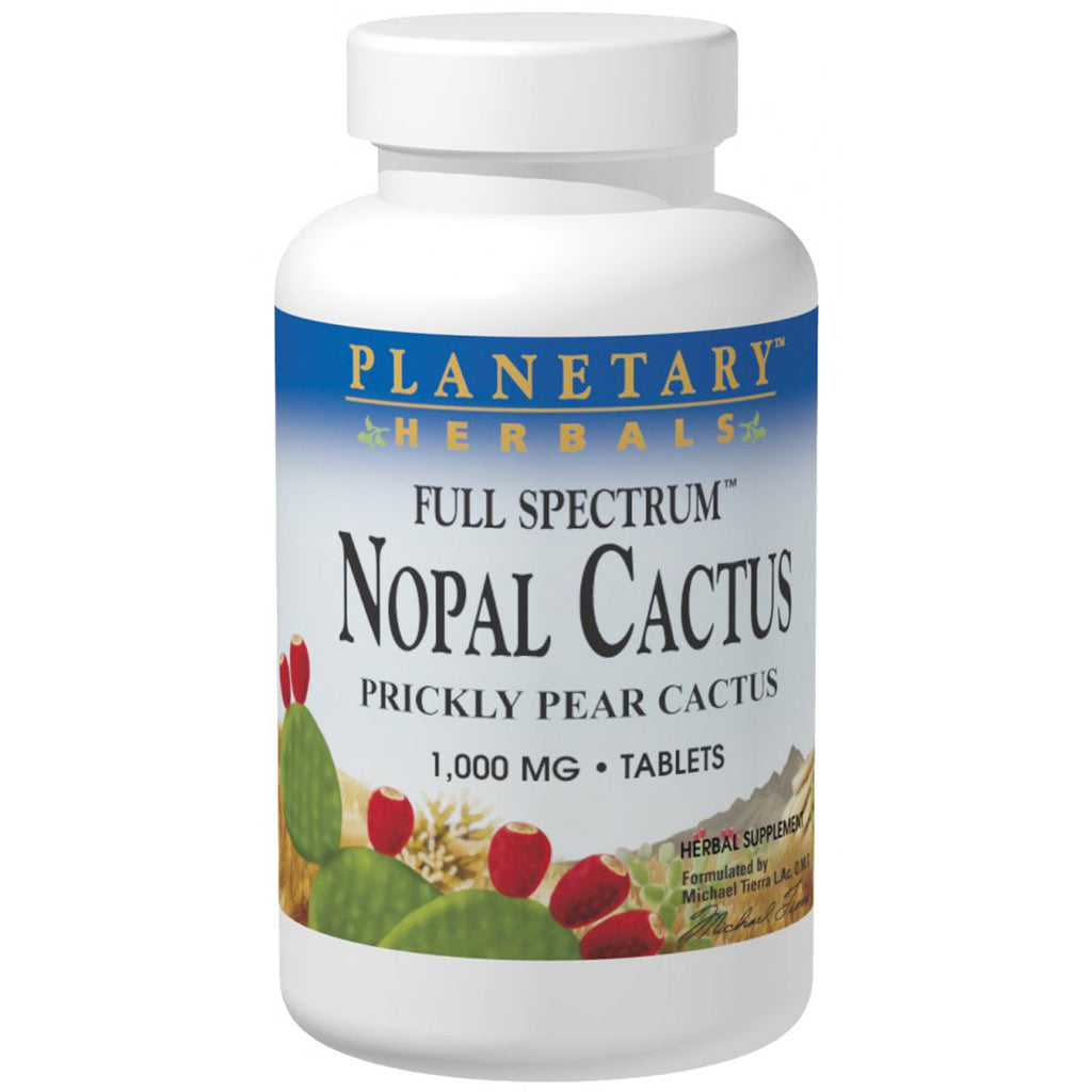 Planetary Herbals, Nopal, espectro completo, nopal, 1000 mg, 120 tabletas