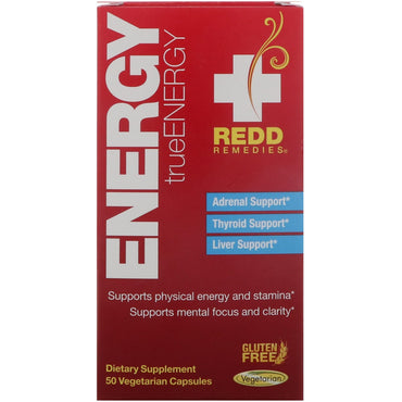 Redd Remedies, Energy, TrueEnergy, 50 capsules végétariennes