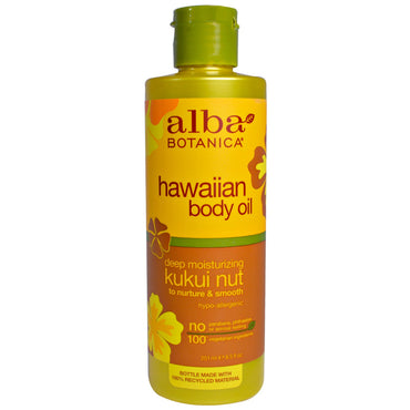 Alba Botanica, huile corporelle hawaïenne, noix de Kukui, 8,5 fl oz (251 ml)