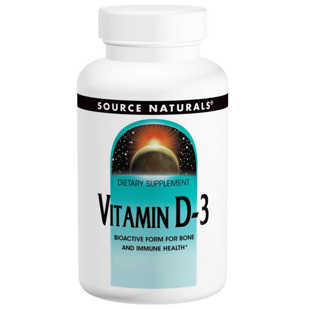 Source naturals, vitamina d-3, 5.000 UI, 120 cápsulas