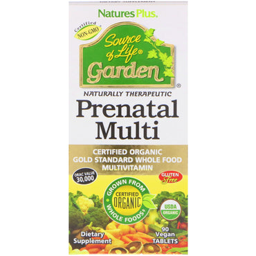 Nature's Plus, Source of Life Garden, Prenatal Multi, 90 tabletas veganas