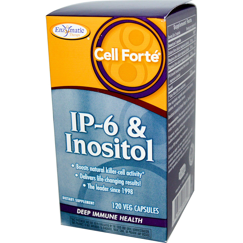 Thérapie enzymatique, Cell Forte, IP-6 et inositol, 120 gélules végétales