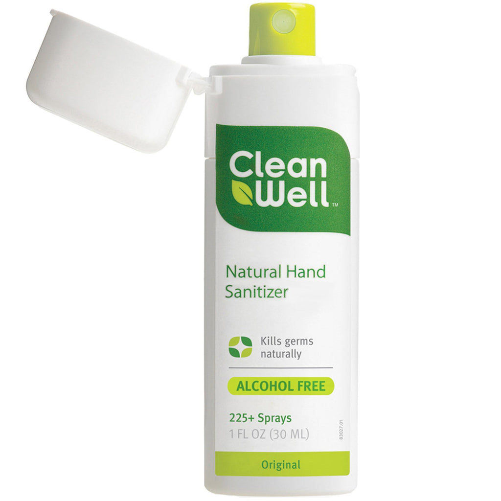 Clean Well, desinfectante natural para manos, sin alcohol, original, 30 ml (1 oz. líq.)