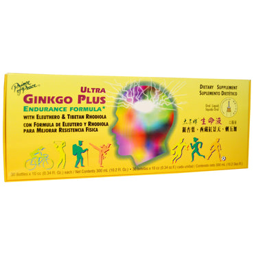 Prince of Peace, Ultra Ginkgo Plus, fórmula de resistencia, 30 frascos de 10 cc (0,34 oz. líq.) cada uno