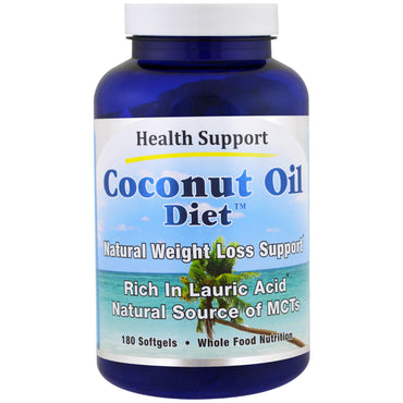 Apoyo a la salud, Dieta con aceite de coco, 180 cápsulas blandas