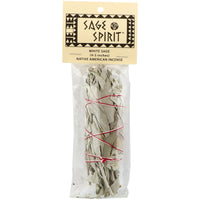 Sage Spirit, Native American Incense, White Sage, Small (4-5 Inches), 1 Smudge Wand