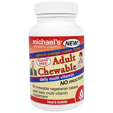 Michael's Naturopathic, Adult Chewable Daily Multi Vitamin, Natural Orange Cream Flavor, 60 Chewable Vegan Wafers