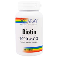 Solaray, Biotin, Tangy Fruit Flavor, 5000 mcg, 60 Lozenges