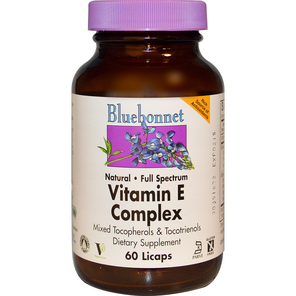 Bluebonnet nutrición, complejo de vitamina e, 60 licas