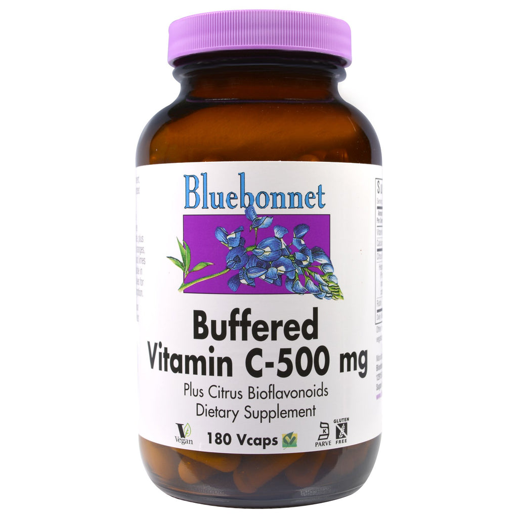 Bluebonnet Nutrition, gebufferde vitamine C, 500 mg, 180 Vcaps