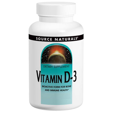 Source Naturals, Vitamine D-3, 2000 UI, 200 gélules