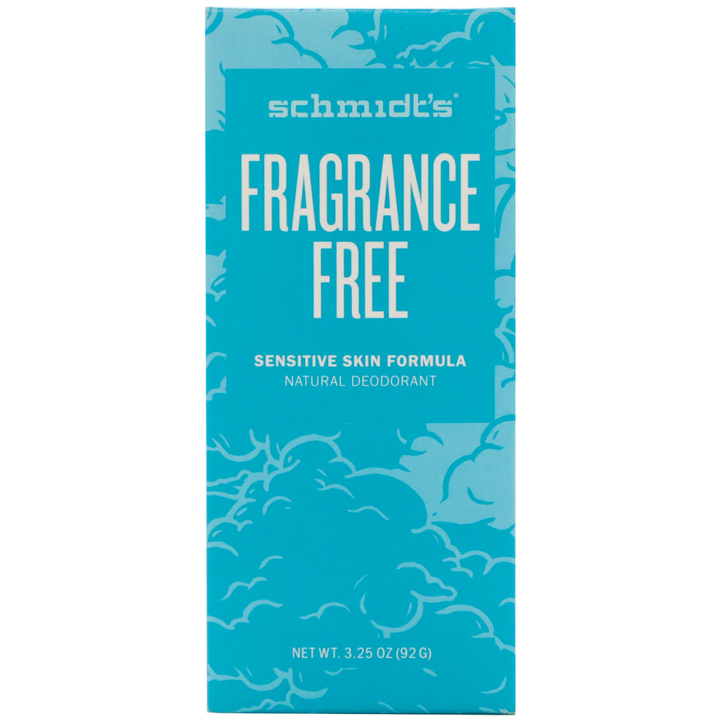Déodorant naturel Schmidt's, formule peau sensible, sans parfum, 3,25 oz (92 g)