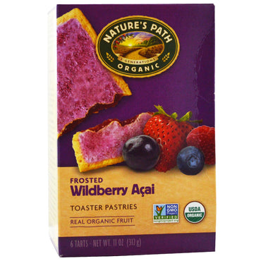 Nature's Path,  Frosted Toaster Pastries, Wildberry Acai, 6 Tarts, 52 g Each