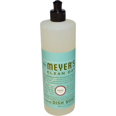 Meyers Clean Day, savon à vaisselle liquide, parfum basilic, 16 fl oz (473 ml)