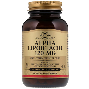 Solgar, Alpha-Liponsäure, 120 mg, 60 pflanzliche Kapseln