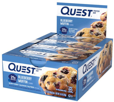 Quest Nutrition QuestBar Eiwitreep Bosbessenmuffin 12 repen, elk 2,1 oz (60 g)