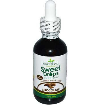 Wisdom Natural, Stevia Líquida SweetLeaf, Adoçante Gotas Doces, Chocolate, 60 ml (2 fl oz)