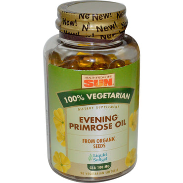Health From The Sun, Evening Primrose Oil, 100% Vegetarian, 90 Veggie Softgels
