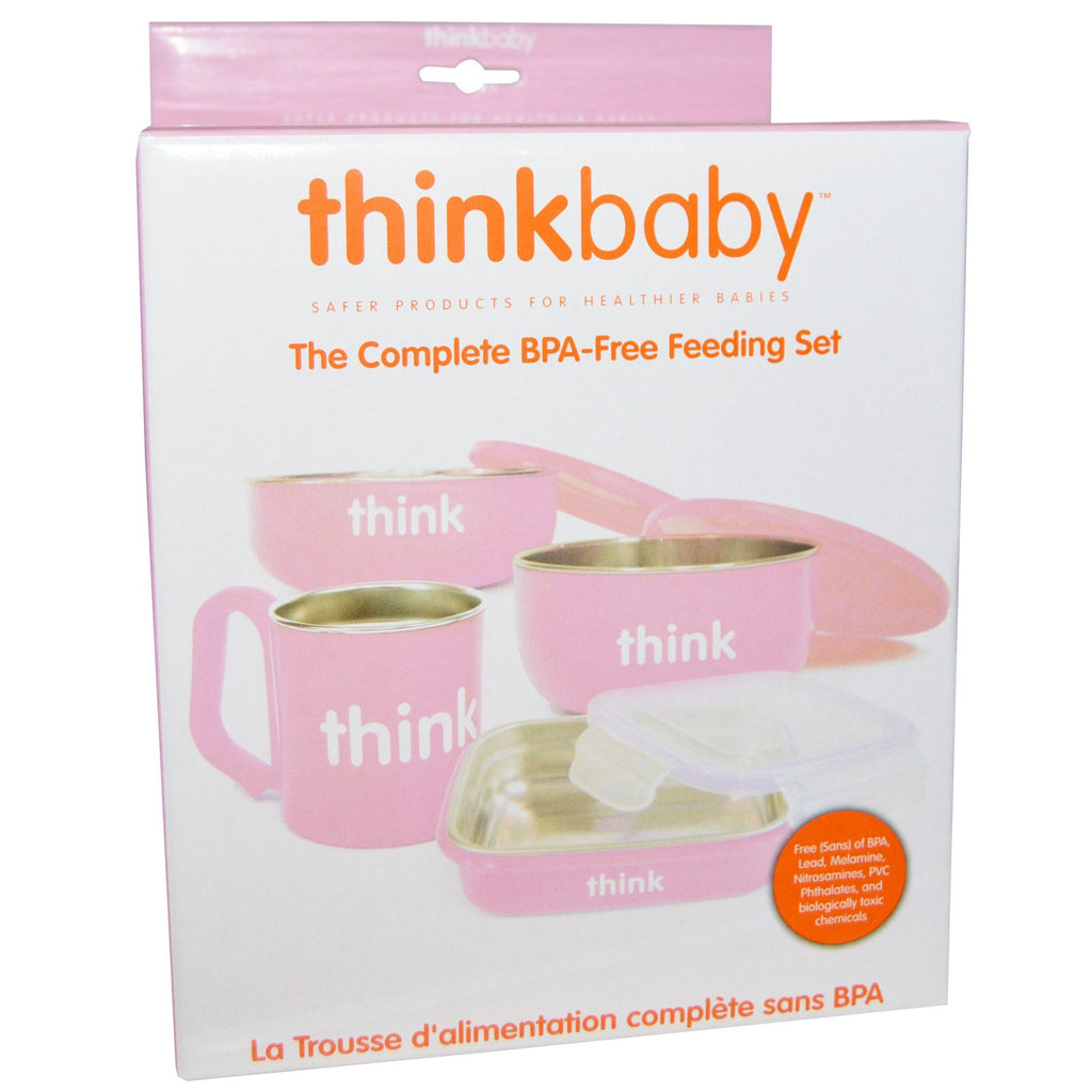 Think Thinkbaby L'ensemble complet d'alimentation sans BPA Rose 1 ensemble