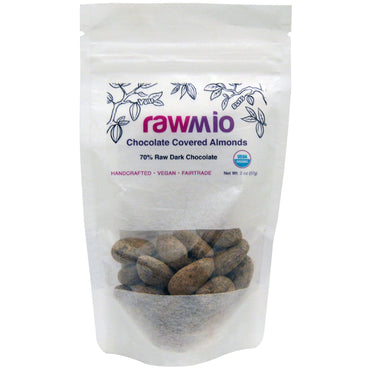 Rawmio, Amêndoas Cobertas com Chocolate, 2 onças (57 g)