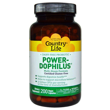 Country Life, Power-Dophilus, 200 Cápsulas Veganas