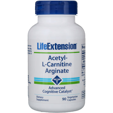 Life Extension, Arginato de acetil-L-carnitina, 90 cápsulas vegetarianas