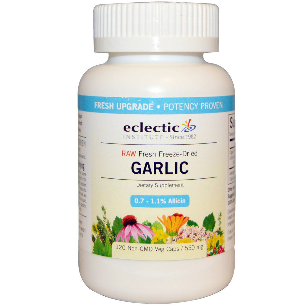 Eclectic Institute, aglio, 550 mg, 120 capsule vegetali non OGM