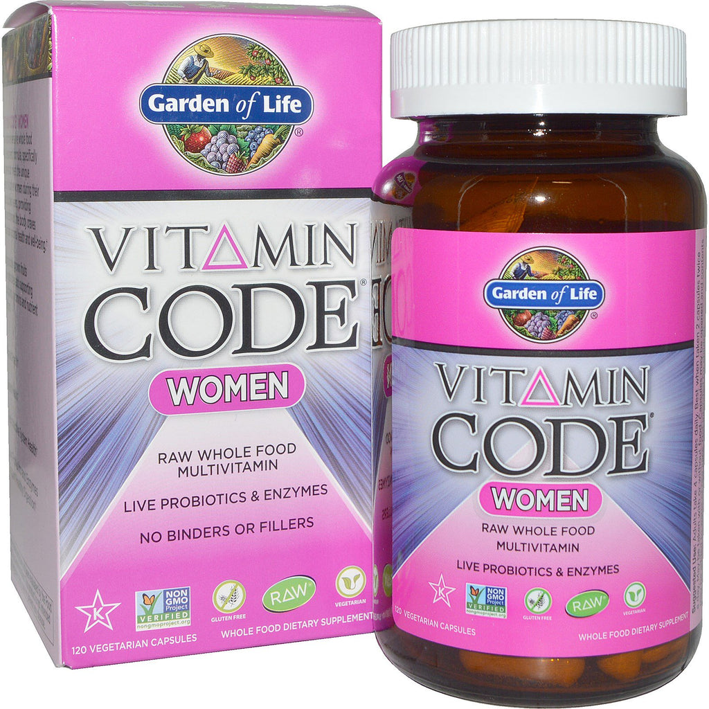 Garden of Life, Vitamin Code, Kvinder, Raw Whole Food Multivitamin, 120 Veggie Caps