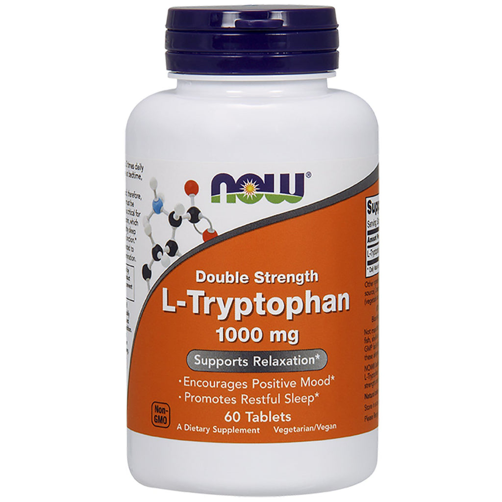 Now Foods, L-Tryptofaan, dubbele sterkte, 1.000 mg, 60 tabletten
