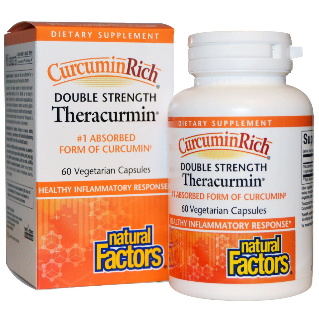 Natural Factors, CurcuminRich, Double Strength Theracurmin, 60 Veggie Caps