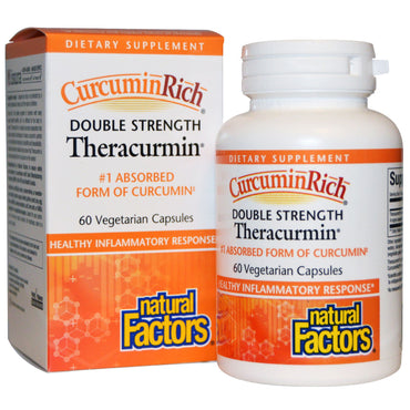 Natural Factors, CurcuminRich, Theracurmin double concentration, 60 gélules végétariennes