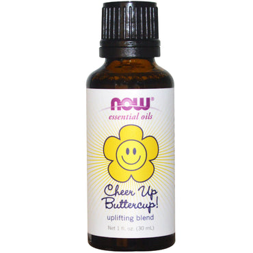 Mezcla estimulante de aceites esenciales de Now Foods ¡Anímate Buttercup! 1 onza líquida (30 ml)