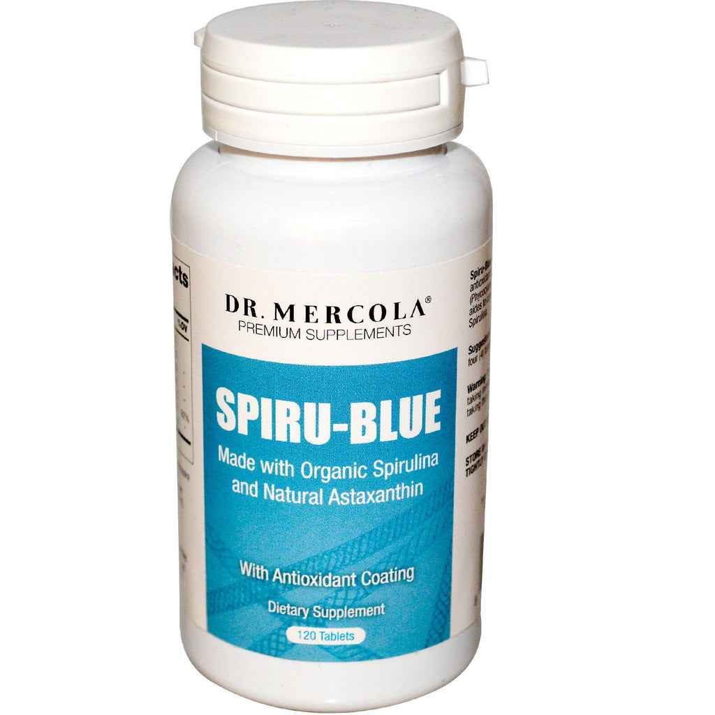 Dr. Mercola, Spiru-Blue, cu acoperire antioxidantă, 120 tablete