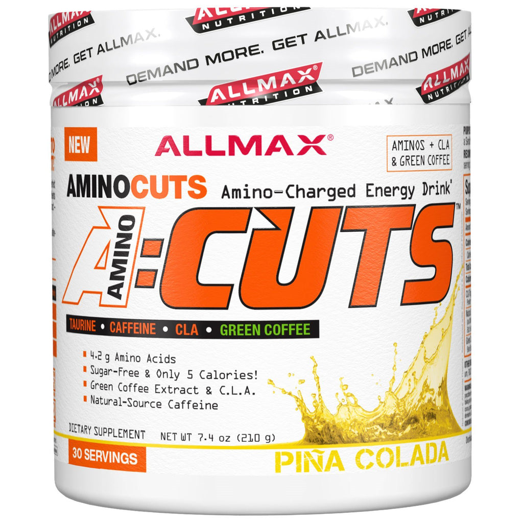 ALLMAX Nutrition, AMINOCUTS (ACUTS), Vægttab BCAA (CLA + Taurin + Grøn kaffe), Pina Colada, 7,4 oz (210 g)